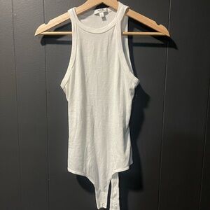Agolde White Sleeveless Bodysuit